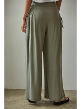Knit Cotton Modal Spandex Wide Leg Pants in Olive