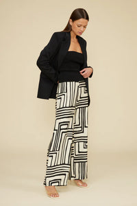 The Rue Pants - Cream Black
