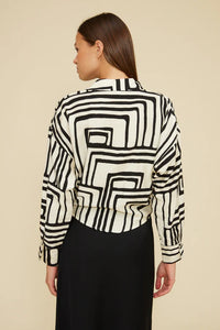 The Rue Top in Cream Black