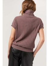 The Forever Yours Funnel Rib Tee in Dark Mocha