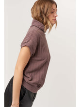 The Forever Yours Funnel Rib Tee in Dark Mocha