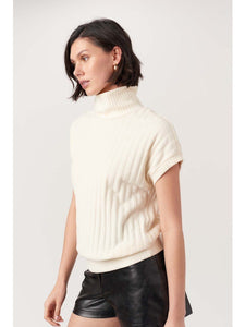 The Forever Yours Funnel Rib Tee in Oat