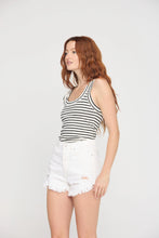 The Anouk Scoop Neck Striped Tank in Ivory Black
