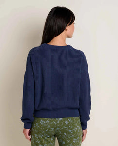The Bianca Shaker Crew Sweater in True Navy
