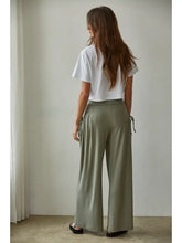 Knit Cotton Modal Spandex Wide Leg Pants in Olive