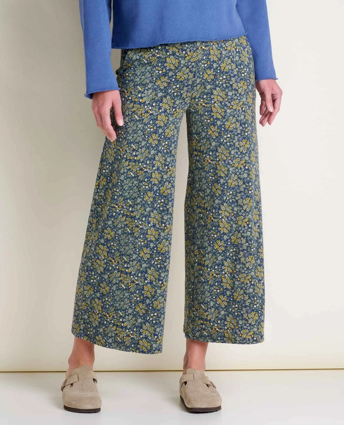 Chaka Wide Leg Crop Pant in Navy Retro Floral