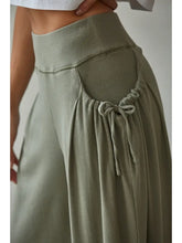 Knit Cotton Modal Spandex Wide Leg Pants in Olive