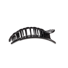 Flat Round Hair Clip | Medium | Jet Black Quilted