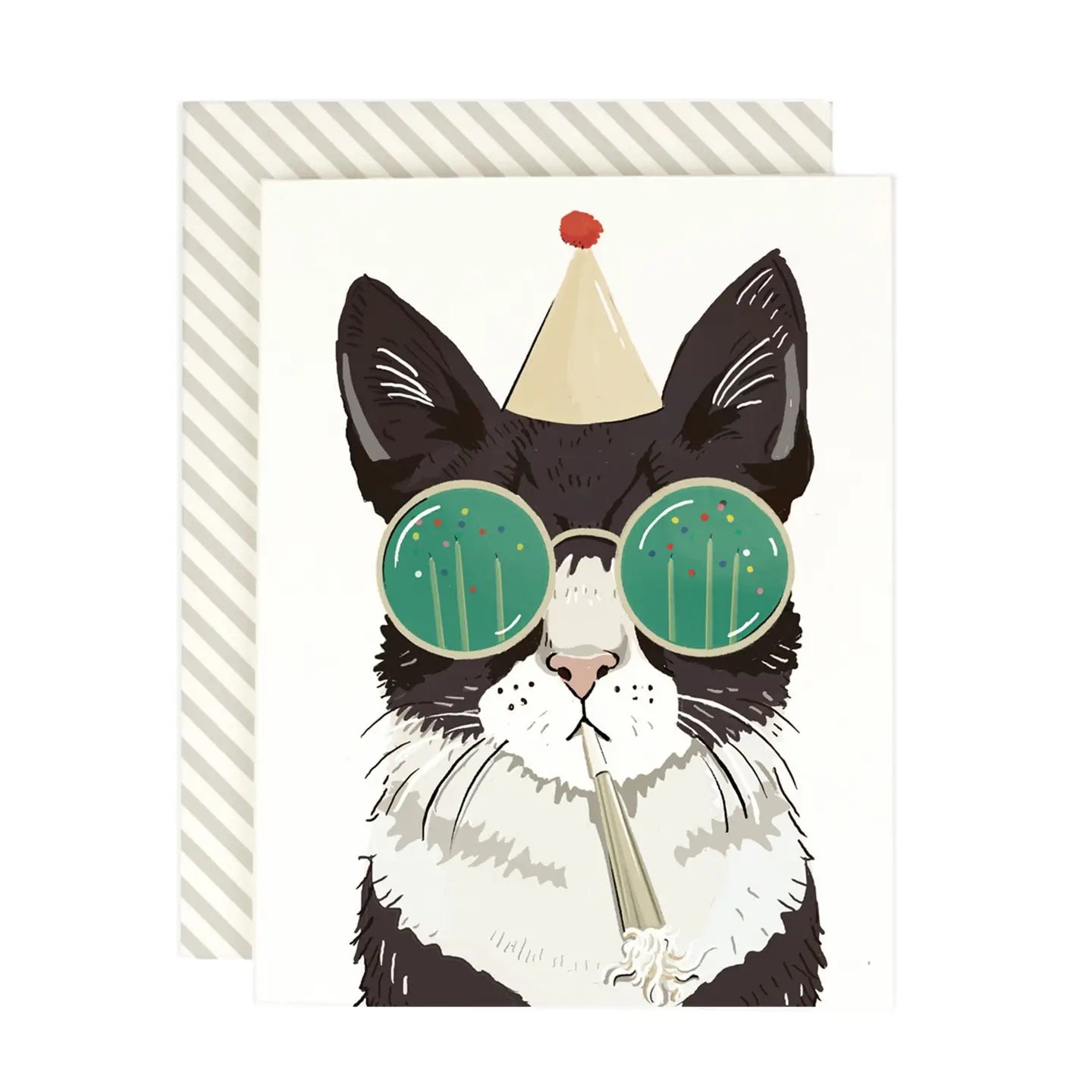 Birthday Party Cat Greeting Card