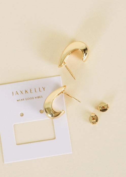 Bold Drop - Gold Earrings - 18K gold plating