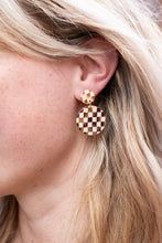 Brown Checker Earring