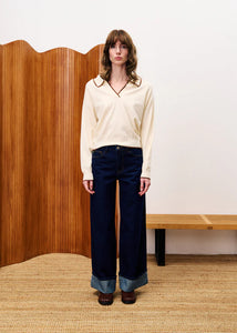 The Triolet Sweater in Creme