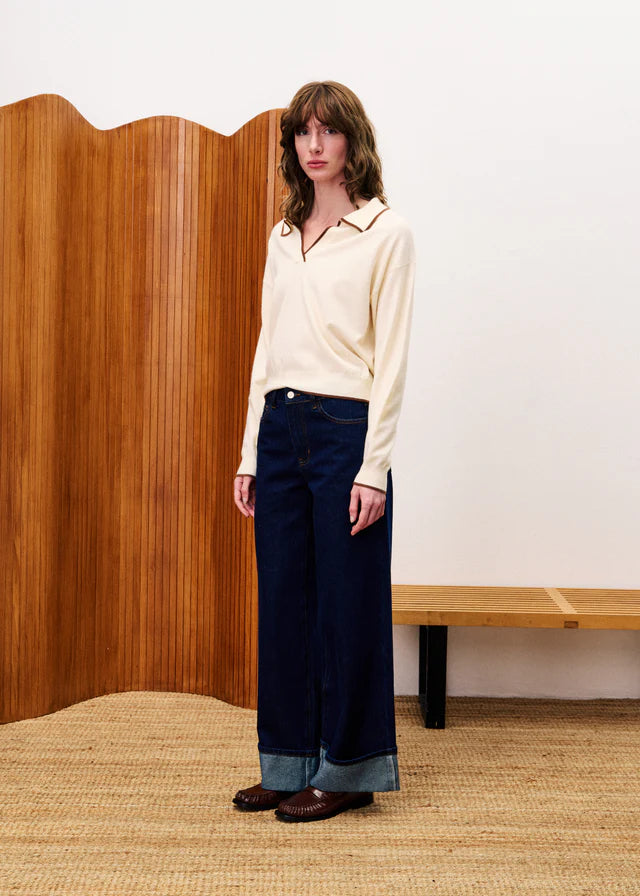 The Triolet Sweater in Creme