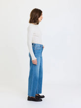 The Pleaser High Rise Wide Ankle Denim in Wavy