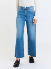 The Pleaser High Rise Wide Ankle Denim in Wavy