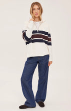 The Idris Striped Sweater in Cream Stripe