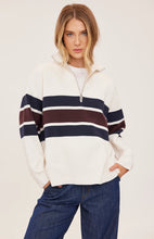 The Idris Striped Sweater in Cream Stripe