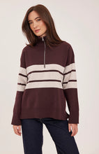 The Idris Striped Sweater in Fig Stripe