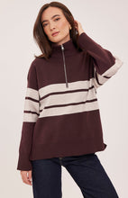 The Idris Striped Sweater in Fig Stripe