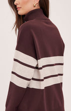 The Idris Striped Sweater in Fig Stripe