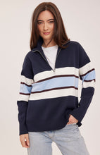 The Idris Striped Sweater in Navy Stripe