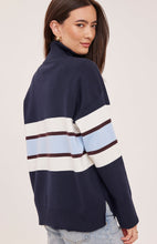 The Idris Striped Sweater in Navy Stripe
