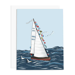 Happy Birthday Sailboat || Greeting Card