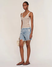 The Tess Top in Ivory Stripe