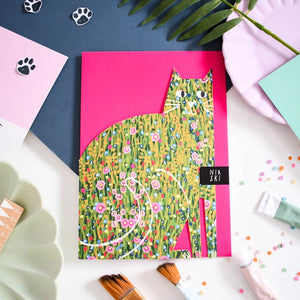 Klimt Cat Cut Out Card
