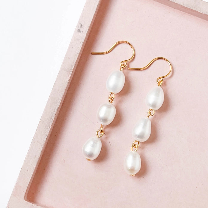 Long Freshwater Pearl Earrings