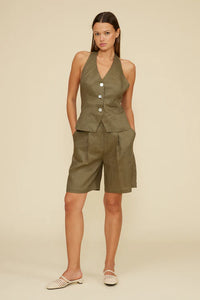 The Inaya Halter Vest in Olive