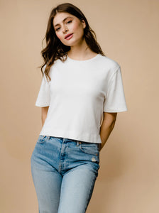 The Maria Boxy Tee in White