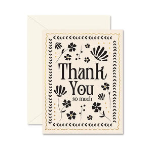 Mosaic Floral Thank You Greeting Card