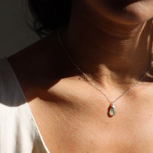 The Moss Aquamarine Necklace - Sterling Silver - 18"