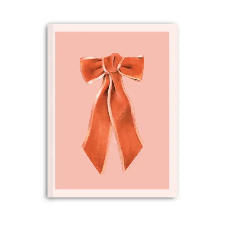 Antique Bows Softcover Notebook - Coral