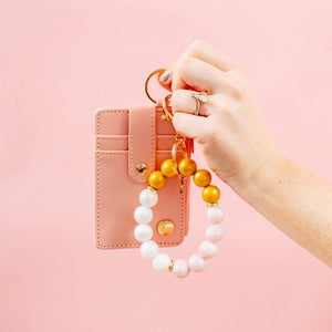 Hands-Free Silicone Beaded Keychain Wristlet - Pop the Champagne