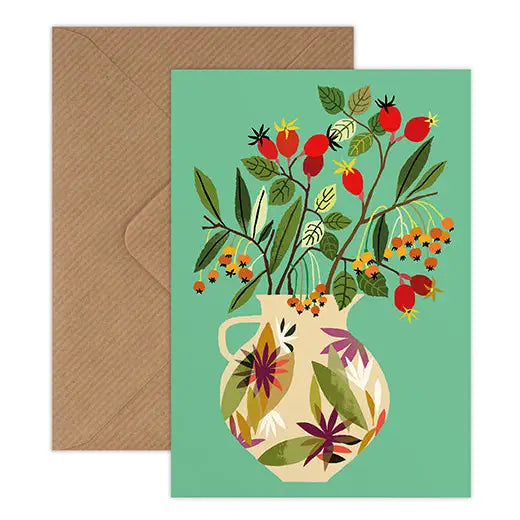 Rosehips Greetings Card