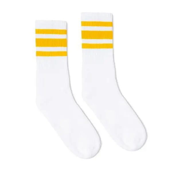 SOCCO Gold Striped Crew | White L/XL