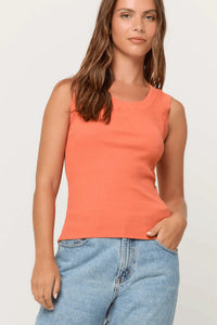 Salgado Rib Ringer Tank in Persimmon