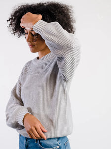 The Sarah Billow Sleeve Sweater in Grey