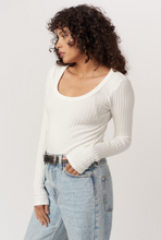 What's the Scoop Washed Ribbed Long Sleeve