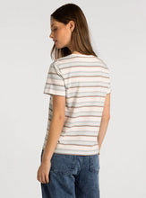 The Asher Tee in Cream Blue Stripe