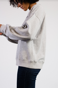 The Ashlee "Howdy" Crew Sweatshirt in Grey