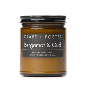 Bergamot & Oud - 8oz Natural Soy Candle | Craft + Foster