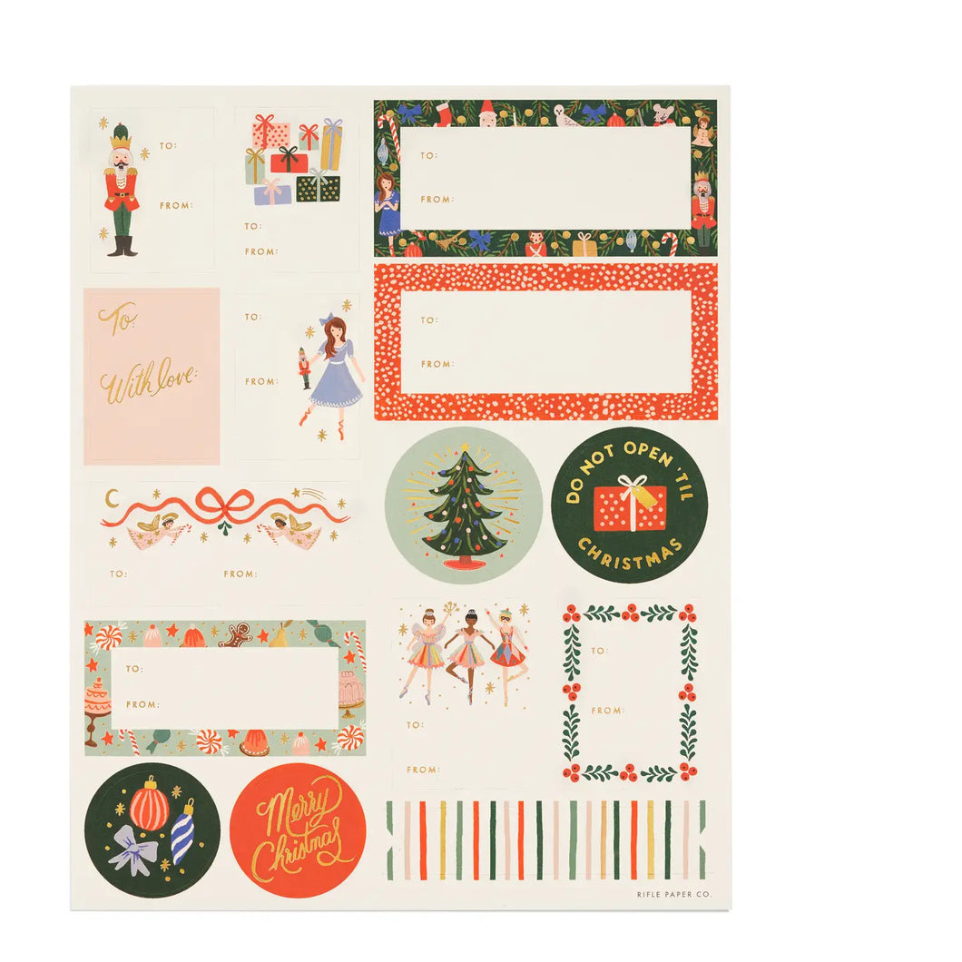 Pack of 3 Nutcracker Stickers & Labels