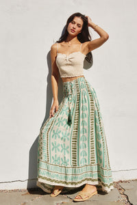 The Calypso Maxi Skirt in Meadow Mist