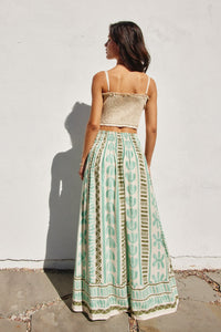 The Calypso Maxi Skirt in Meadow Mist