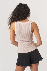 The Cooper Sweater Rib Tank in Cameo Rose