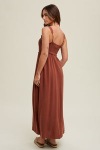 The Nova Maxi Dress in Chocolate