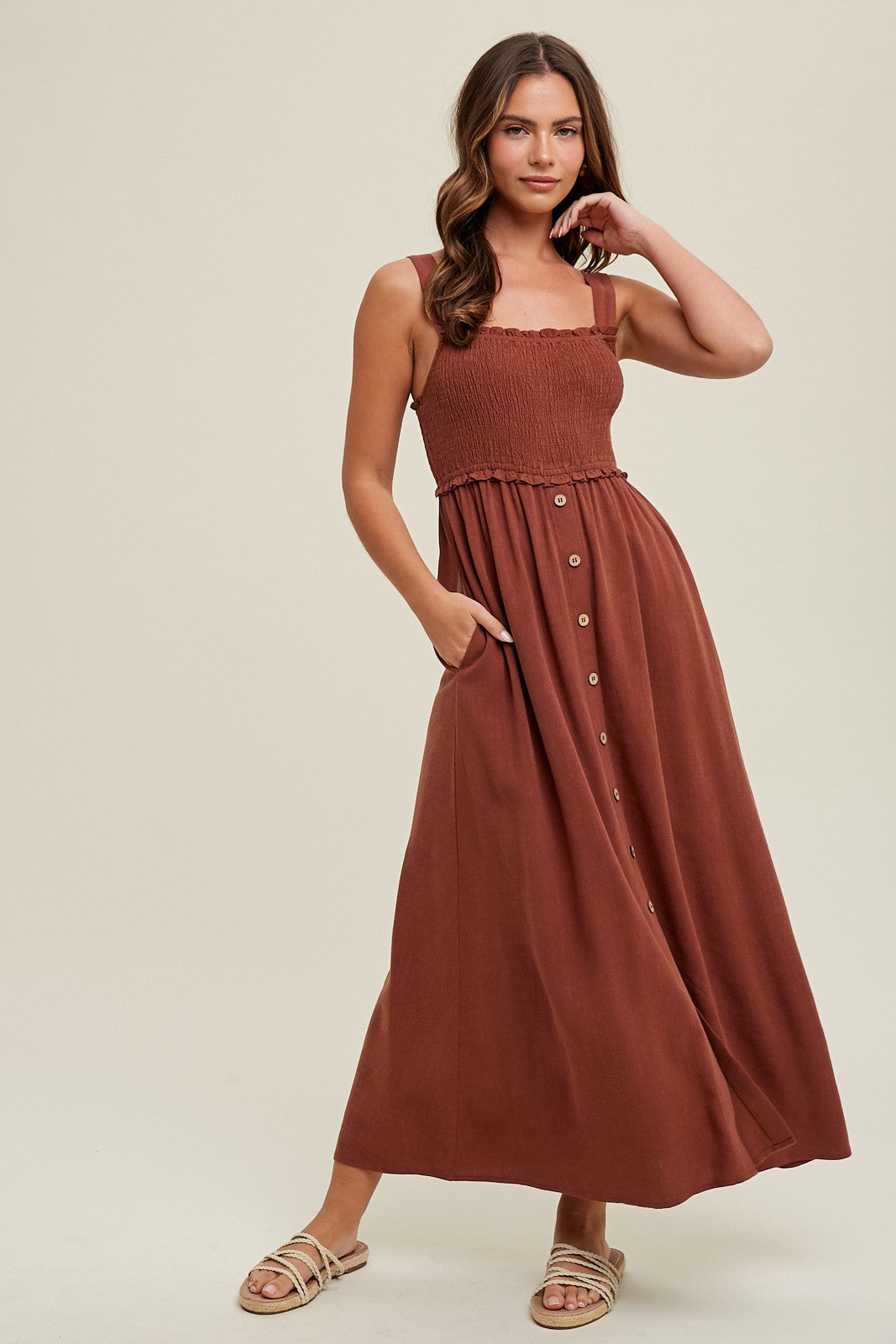 The Nova Maxi Dress in Chocolate